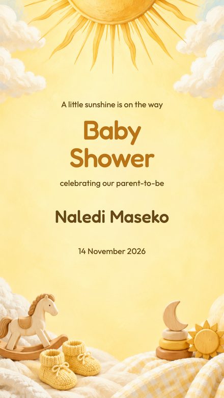 Baby shower, sunshine nursery