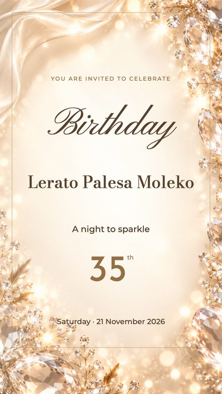 Glam birthday, champagne sparkle