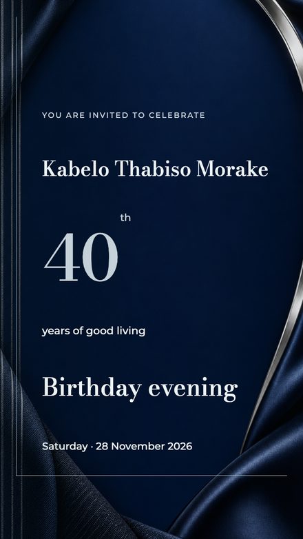 Birthday, midnight blue and silver
