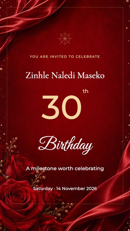 Milestone birthday, ruby celebration