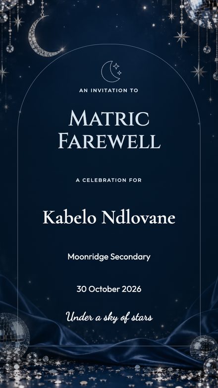 Matric farewell, starlit silver